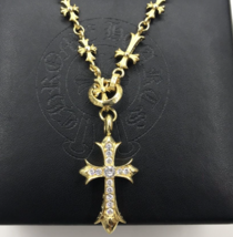 Good Chrome Gold Necklace Cross/Hearts, American Neighborhood Designer Noah Kith - £20.85 GBP