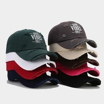 Torn Edge Embroidered Baseball Caps, Vintage Cap, Sun Hat, Unisex Cap - £13.27 GBP