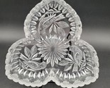 Vintage Hofbauer Byrdes Cut Crystal Birds Tricorne 3 Section Relish Serv... - $29.69