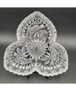 Vintage Hofbauer Byrdes Cut Crystal Birds Tricorne 3 Section Relish Serv... - $40.60 CAD
