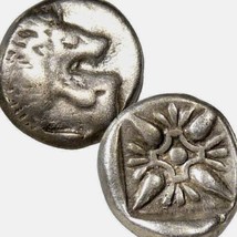 LION/Stellate pattern, incuse square. Miletos, Ionia. 500 BC Greek Silver Coin - £112.79 GBP