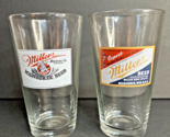 Lot Of 2 Vintage Miller High Life Beer Glasses Cups - £9.05 GBP