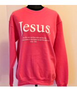 Jesus Religious Faith Sweatshirt I am the way  Woman Long Sleeve Small P... - $24.28