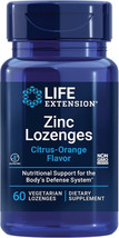 Life Extension Zinc Lozenges – Citrus-Orange Flavor 60 Vegetarian Lozenges - $6.68