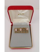 1928 Jewelry Company Pink Roses Picket Fence Gold Tone Brooch Pin  RARE - $835.08 MXN