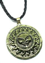 Sun Pendant Necklace Slavic God Yarilo Spring God of War Protection Twist Cord - £5.42 GBP