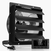 VEVOR 16.2" Shutter Exhaust Attic Fan, Wall Mounted, Smart Temperature C... - $121.99