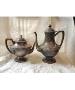 Vtg. Crescent Silverware Co. silverplate hinged lid teapot 2951 and coff... - £50.48 GBP