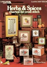 Herbs & Spices Charted for Cross Stitch 17 Designs Leisure Arts 201 1981 - $6.42