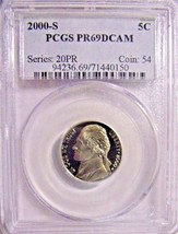 2000-S Jefferson Nickel-PCGS PR69 DCAM - $9.90