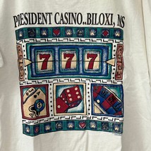 Vintage President Casino Biloxi MS Single Stitch Graphic T-Shirt Size M Slots - £15.78 GBP