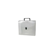 Plastic Portfolio File Carry Case With Handles 10 X 12 X 4 Clear With - £32.57 GBP