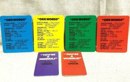 Game Parts Pieces Mork &amp; Mindy Parker Brothers 1979 Orson Cards 4 Orkwords Only - £2.66 GBP