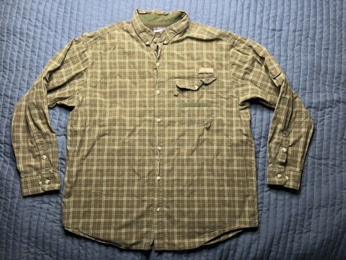 Primary image for Columbia PHG Long Sleeve Button Up Shirt Plaid Men’s XXL/2TG Green