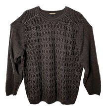 Lenor Romano Men XL Brown Pull Over Knitted Extra Fine Wool Sweater - $46.73