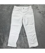Chicos Womens Size 00 Pockets Cropped Metallic Platinum Denim Jeans - $54.69 CAD