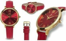 NEW Tavan 9893 Women&#39;s Belleville Gold Case Hot Pink Leather Watch classy sexy - £14.91 GBP