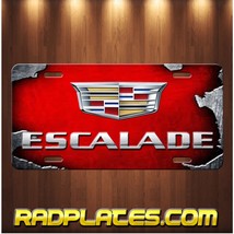 ESCALADE Inspired Art on Simulated Steel Aluminum License Plate Red - £15.40 GBP