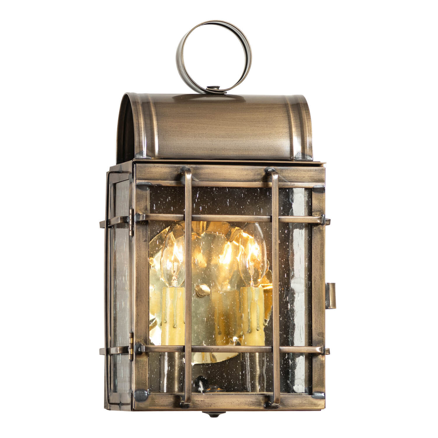 Carriage House Outdoor Wall Light in Solid Weathered Brass - 2 Light - $349.95