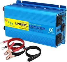 Lvyuan 500W Pure Sine Wave Power Inverter Car Adapter Dc 12V To Ac 110V With - £61.37 GBP