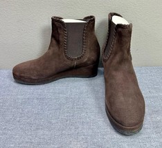 Michele Negri Brown Suede Wedge Ankle Boots Size 37 IT / 7 US Retails $715 - £58.37 GBP