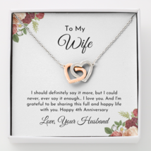 4th Anniversary Gift For Wife Unique Card 4 Years Wedding Necklace Jewelry Gifts - £35.47 GBP+