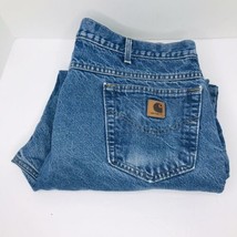 Vintage Carhartt Flannel Lined Denim Jeans Men&#39;s Size 40x30 B21DST USA Made - £21.77 GBP