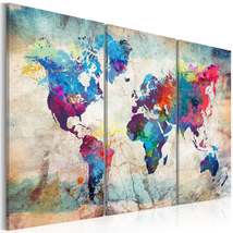 Tiptophomedecor Stretched Canvas World Map Art - World Maps: Modern Style - Stre - £79.92 GBP+