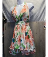 Spring Easter High Low Halter Flower Dress Size S - $12.19