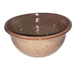 Hand Thrown Studio Art Pottery Cereal Bowl Brown Glaze Speckled Clay Signed - $20.00