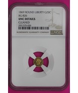 1869 Unc Details Cleaned Indian Gold Token NGC Certified Authentic Genui... - $548.19 CAD