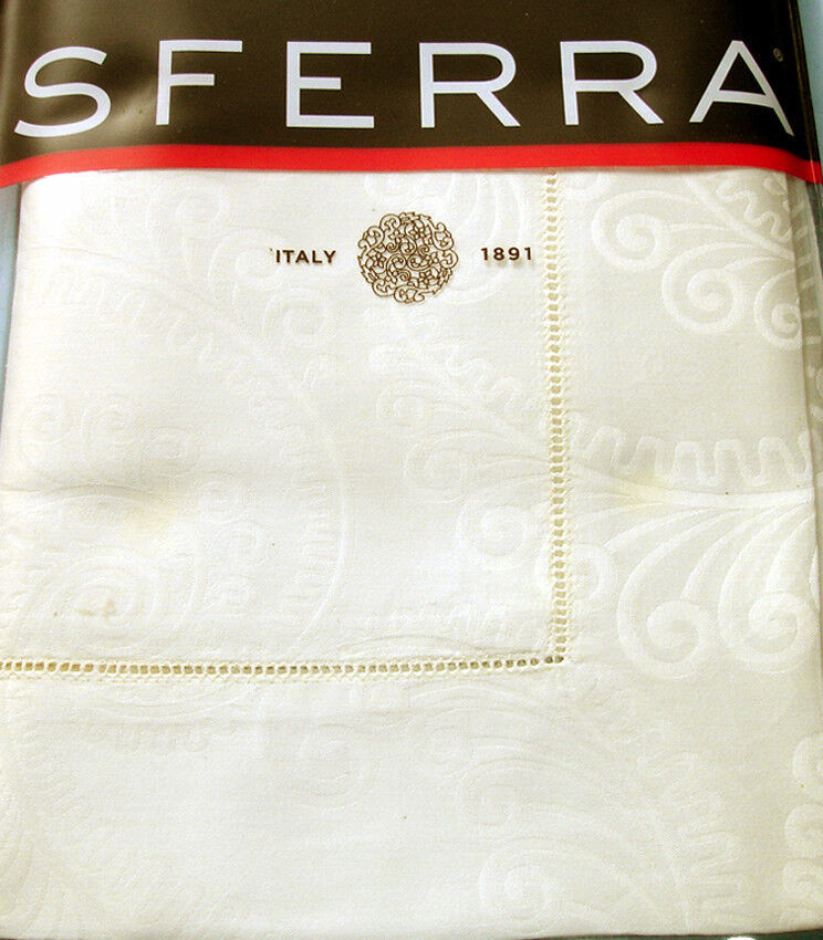 Sferra Tasso Ivory Boudoir Sham Egyptian Cotton Sateen Jacquard 12x16" Italy New - $39.90