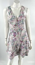 Guess Fit Flare Dress Size 6 Pink Blue Colorful Zipper Front Cutout Back... - $44.55