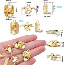 5 Cowboy Hat Charms Gold Boot Horse Western Pendants Cowgirl Findings - £2.79 GBP