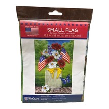 WinCraft Small Flag, 12.5&quot;X 18&quot;, Patriotic Flowers Garden Flag *New - £4.79 GBP