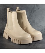 AQUA Women&#39;s Bonds Stretch Platform Ankle Booties Color Beige - 100% Exc... - $1,357.97 MXN
