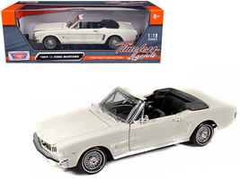 1964 1/2 Ford Mustang Convertible Cream 1/18 Diecast Car Model by Motormax - £54.65 GBP