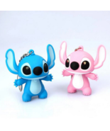 1PC Stitch OR Angel Cartoon LED + Sound Action Figure Keychain (Blue, Pink) - $10.39