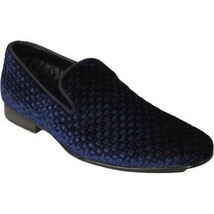 Men's Shoes Steve Madden Slip On Dress or Casual Velvet Lifted Navy Blue image 6