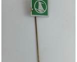 Vintage Silver &amp; Green Square German Stick Lapel Hat Pin - $5.34