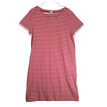 J Crew Red White Striped Midi Dress Sz XL Short Slv w/ Ruffle Trim A-Lin... - $25.00