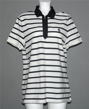 Ralph Lauren Black White Stripes Nylon Collar Polo Golf Shirt Wm&#39;s NWT $... - $693.45 MXN