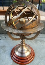 Antique Brass Engraved Armilary 12&#39;&#39; Tabletop Nautical Sphere World Armillary - £60.66 GBP
