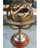 Antique Brass Engraved Armilary 12&#39;&#39; Tabletop Nautical Sphere World Armi... - £61.20 GBP