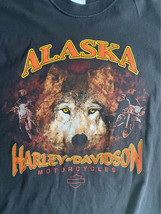 Vintage 2004 Men’s 2XL Harley Davidson Alaska Denali Shirt Wolf Eagle Mo... - $19.99