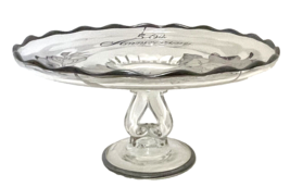 50th Anniversary Sterling inlaid Silver City  edestal Cake Plate Magnolias - £19.37 GBP