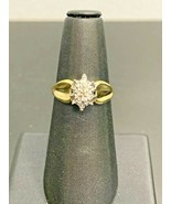 ESTATE 10K YELLOW GOLD DIAMOND CLUSTER RING - £116.18 GBP