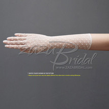 Delicate Long Stretch Filet Crochet Gloves with Small Dot Decorate - £14.46 GBP