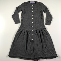 Vera Wang Lavender Label Sweater Dress Size Extra Small Heather Gray Buttons - £21.92 GBP