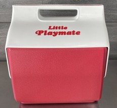 Vintage Little Playmate by Igloo Personal Cooler Red White Push Button - $9.99